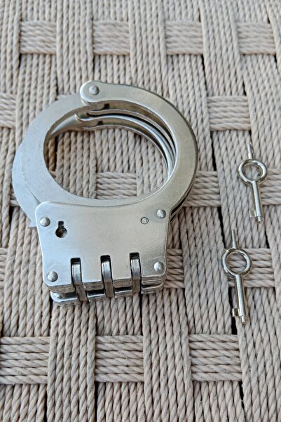 Burak Askeri Malzeme Özel Güvenlik EGM Menteşeli Anahtarlı Paslanmaz Çelik Vurgun Kelepçe