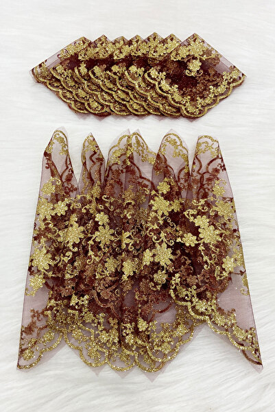 ZEYMERADE منديل هالاي للعروس والعريس باللون الذهبي الفضي، 10 قطع باللون العنا...