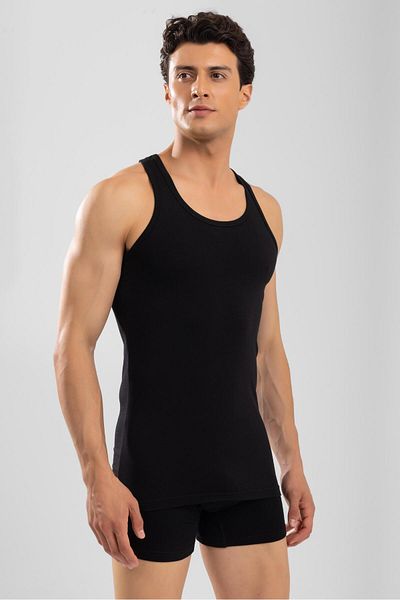 BAYKAR Rambo Black Cotton Men's Tank Top