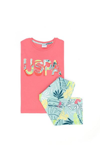 U.S. Polo Assn. BAZA. Polo Assn. Baza. Set Capri pentru fetiță Polo Assn Sweet Pomegranate Flower Pomegranate Color