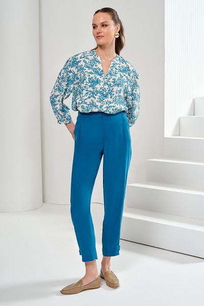 Naramaxx Soft Textured Trousers with Leg Detail