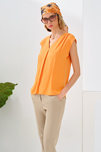 Naramaxx Pile Detaylı Kolsuz Bluz