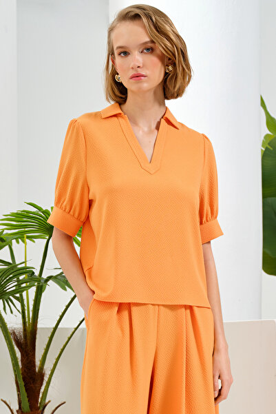 Naramaxx Yarım Kollu Dokulu Bluz