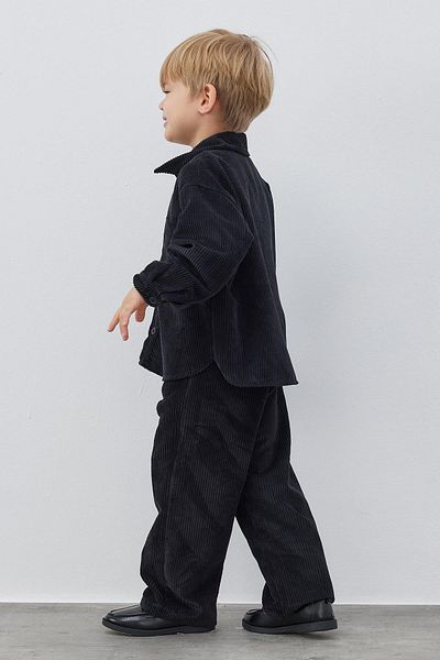Tics Black Velvet Oversize Jacket Set
