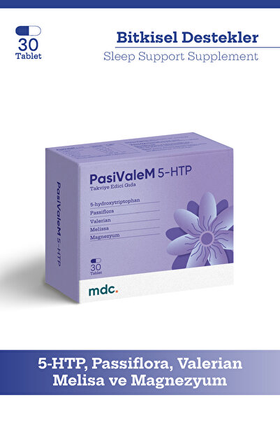 MDC Pasivalem 5-htp Takviye Edici Gıda 30 Tablet (5-HTP, PASİFLORA, VALERİAN, MELİSA, MAGNEZYUM)