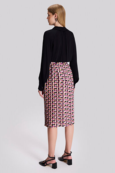 Naramaxx Monogram Desenli Piliseli Etek