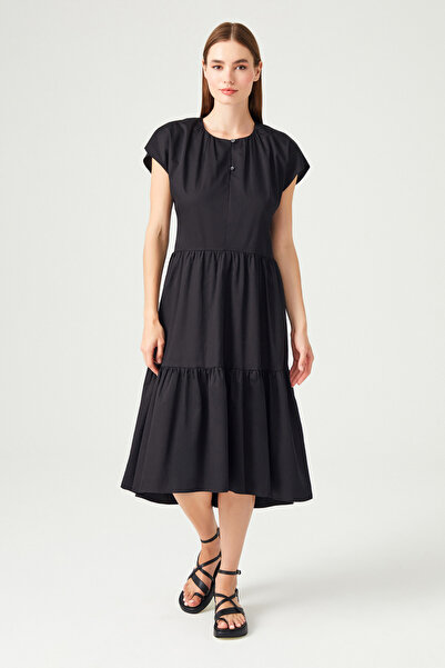 Naramaxx Fırfırlı Asimetrik Kesim Elbise