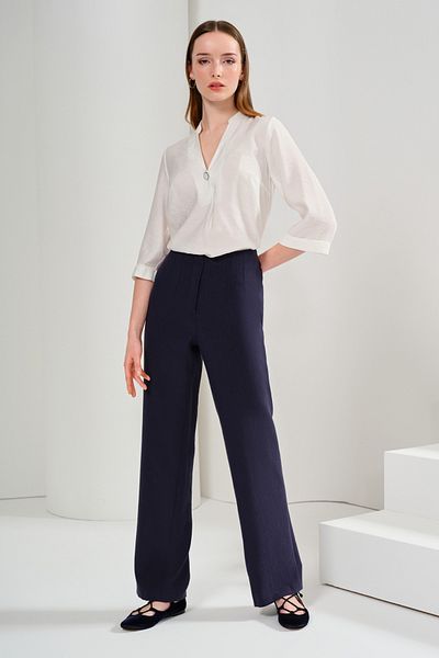 Naramaxx Wide Leg Textured Trousers