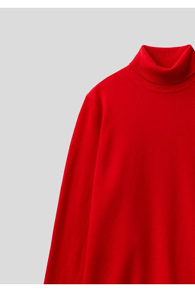 United Colors of Benetton Мъжки пуловер от мериносова вълна в червено бордо