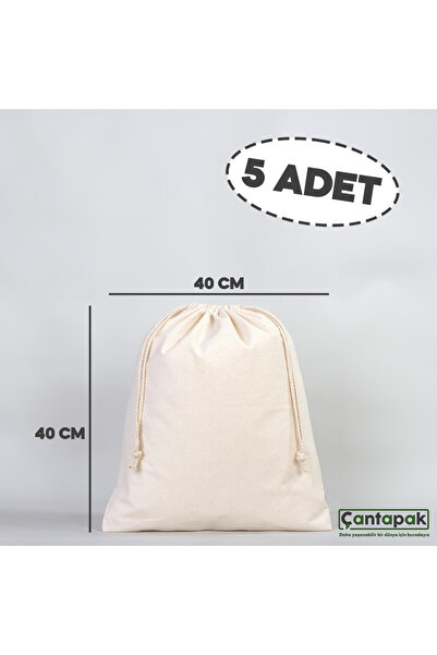 ÇANTAPAK ÇANTAPAK BÜZGÜLÜ HAM BEZ KESE 40 CM EN X 40 CM BOY (5 ADET )