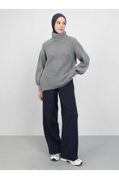 Por La Cara Thessaloniki Knitted Fisherman Sweater - Gray - Por La Cara