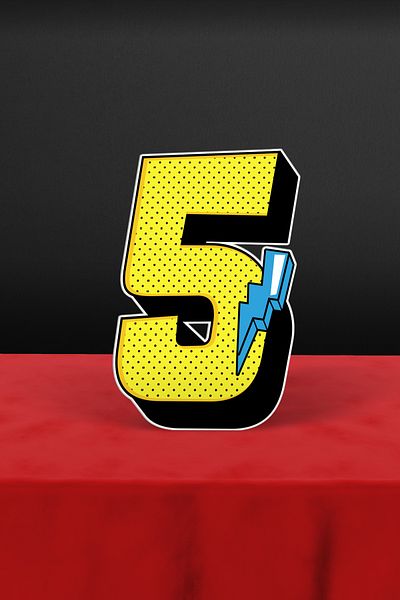 Hey Parti Superhero Themed 5 Numbers Standing Board Table Decoration