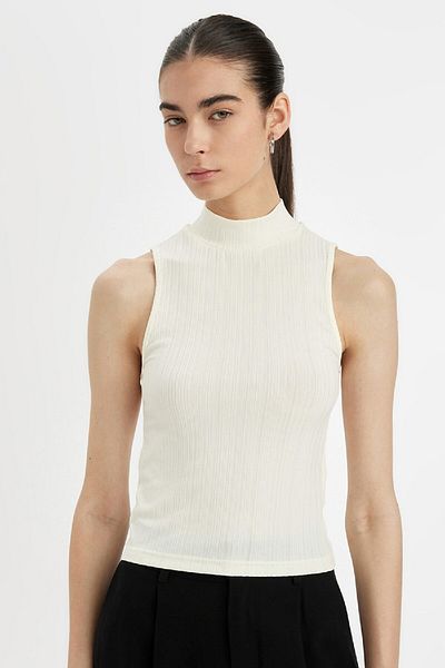 DeFacto Slim Fit Smart Athlete mit halbem Rollkragen – geripptes Camisole C7703ax24au