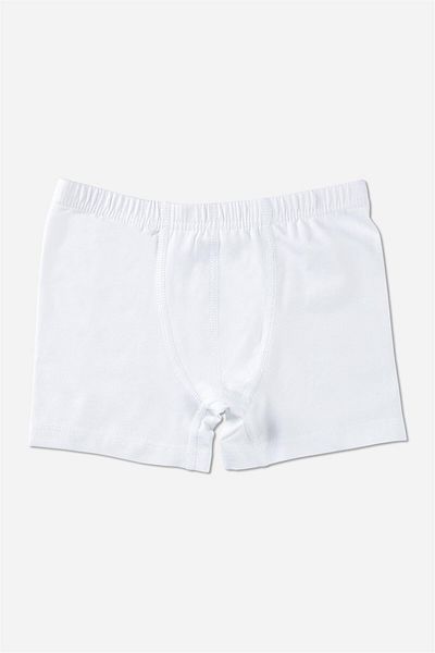 BAYKAR Boy's Cotton Towel Waist Plain Classic Boxer 3 Pack White