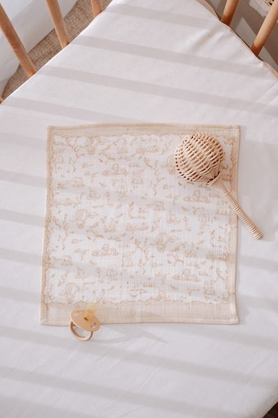 Atelier Babbi Mouth Cloth Set of 3 - Toi̇le De Jouy / Beige