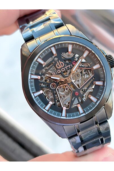 Bigotti Automatic and Wind up Case and Cord Steel 5 Atm Waterproof Men's Wristwatch Ebg.10642.X1