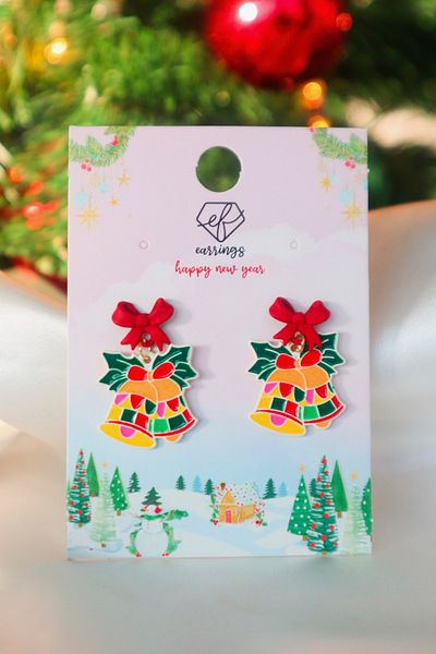 EFBUTİK Colorful Bell Christmas Earrings