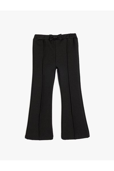 Koton Spanyol lábú leggings masni részletes viszkóz szövet rugalmas derékkal
