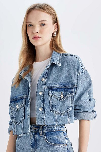 DeFacto Jachetă de jeans cu nasturi 3162435