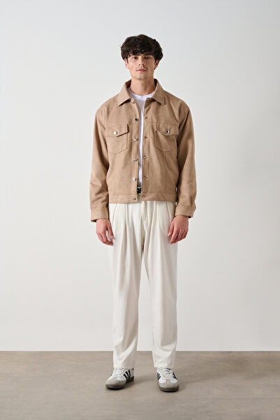 İLKCET MODA Ανδρικό μπουφάν Double Pocket Premium Suede