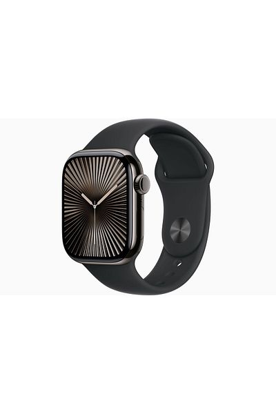 Apple Watch Series 10 GPS + Cellular 42mm Slate Titanium Case with Black Sport Band - M/L