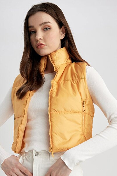 DeFacto Slim Fit Şişme Yelek Dar Kesim Dik Yaka Fermuarlı Cepli Z8656az22au