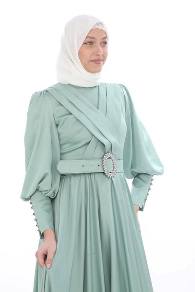 PHELDA Çağla Satin Dress - Chest Detail, Model 696