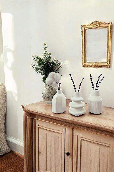 White Decorative Vase Set Object Home Decoration Table Top Decor Vase Set Model 1011