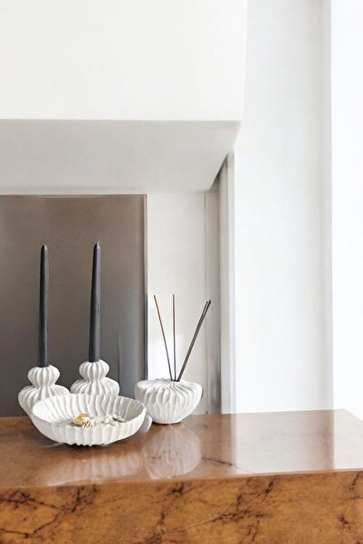 tambana Beyaz Dekoratif Vazo Seti Obje Ev Dekorasyon Masa Üstü Dekor Vazo Set...