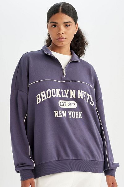 DeFacto Sweatshirt - Lila - Oversized