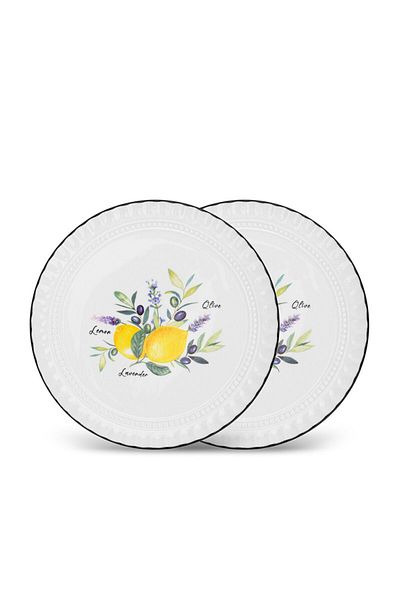 Fissman 2-Piece Plates Lemon Provence Series 16cm Porcelain