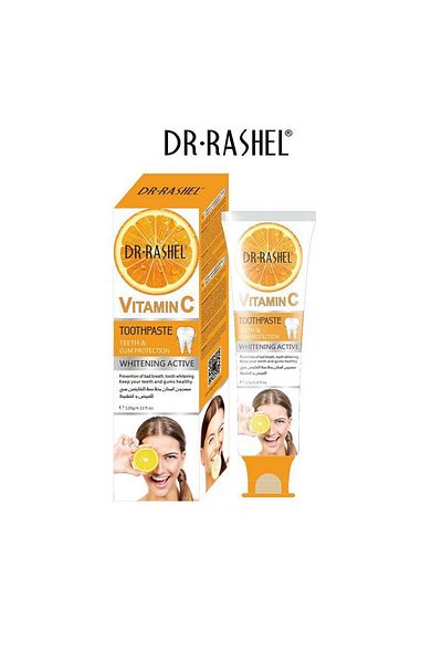 DR.RASHEL معجون أسنان لتبييض الأسنان بفيتامين سي 120 جم (1 قطعة)