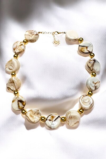 PETEK AKSESUAR قلادة من حجر الحصى الأكريليك الأساسي