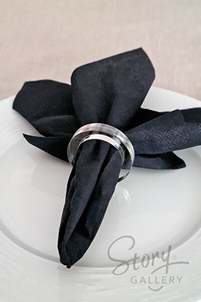 Genel Markalar Daire Desen 6’lı Şeffaf Renk 10 Mm Kalınlık Akrilik Peçete Halkası Peçete Yüzüğü