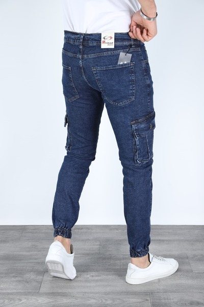 MYRAB DENİM Blugi pentru bărbați albastru deschis cu buzunare cargo