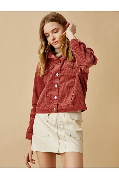 Koton Women's Burgundy Wine Coat 1KAL58016OW