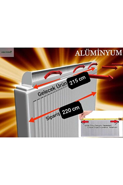 ISITAÇ 220 Cm Petek Üstü Için 215 Cm Alüminyum Isı Yönlendirici-plastikten Değildir Uzamaz!!!