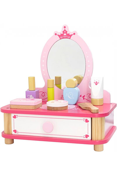 Viga طاولة زينة خشبية، وردي