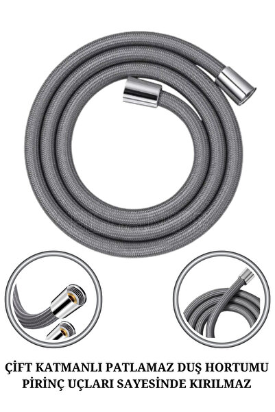 Double Braided Ultra Durable Unbreakable Anti-Shatter Quality Bathroom Shower Hose 150cm Domestic Production
