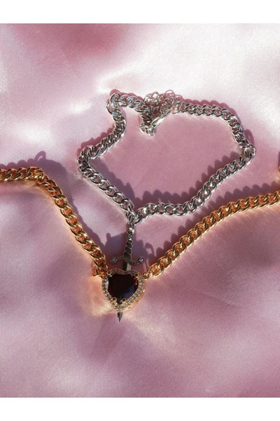 Reorah Collection Pamuk Prenses ve Avcı Çift Bileklik-(Altın Kaplama Kalp-Güm...