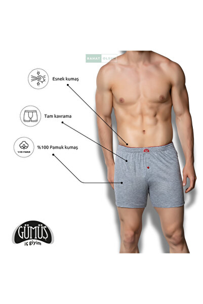 Gümüş İç Giyim Σετ 5 Οικονομικά Ανδρικά Βαμβακερά Πετσέτες Μέσης Μέσης Γκρι Α...