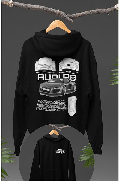 Fuddy Moda Φούτερ Unisex με κουκούλα με μοτίβο Audi R8