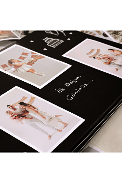 Home Klaket Tasarımlı Fotoğraf Albümü + Siyah Yapraklı Anı Defteri