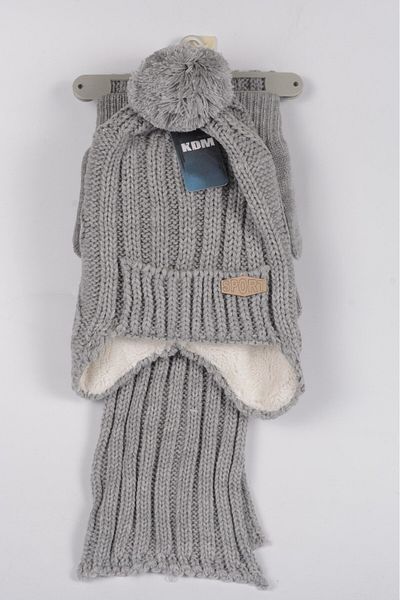 mercantoptan 8-12 Years Old 3-Piece Children's Scarf Beret Gloves Set