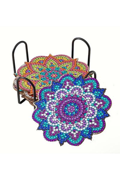 Element 5D 6 Pieces Diamond Mosaic Painting Coaster Set