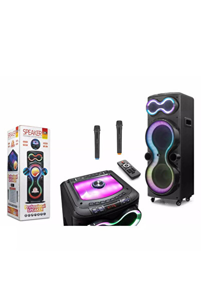 Subzero WR150 Süper Bass Profosyonel 120W 10''X2 RGB Işıklı Party Speaker Hoparlör Ses Sistemi