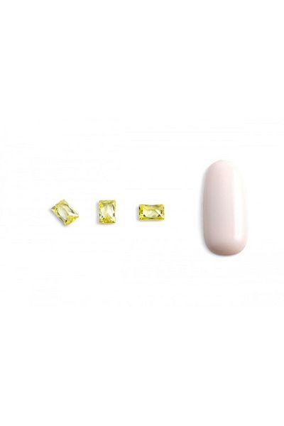 Patrisa Nail Yellow Baguette Volumetric Crystals - Pack of 10