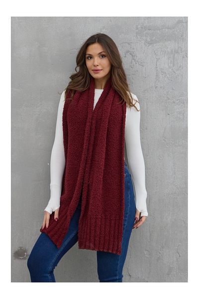 Elif Özbey Butik Eșarfă Boucle Moale Burgundy
