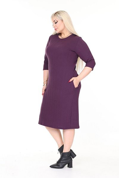 modayız Double Pocket Winter Plus Size Stretchy Dress 8C-2617