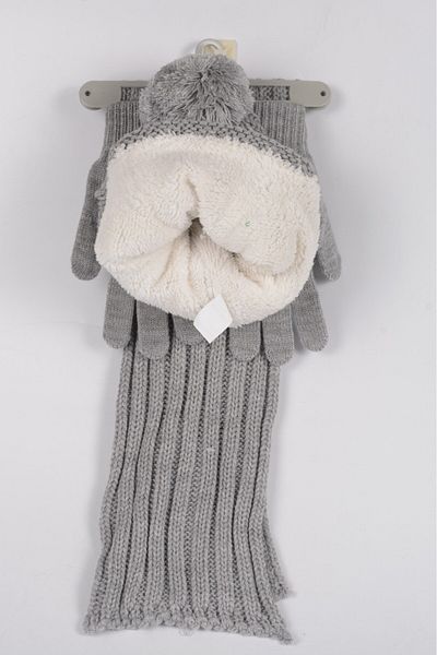 mercantoptan 8-12 Years Old 3-Piece Children's Scarf Beret Gloves Set